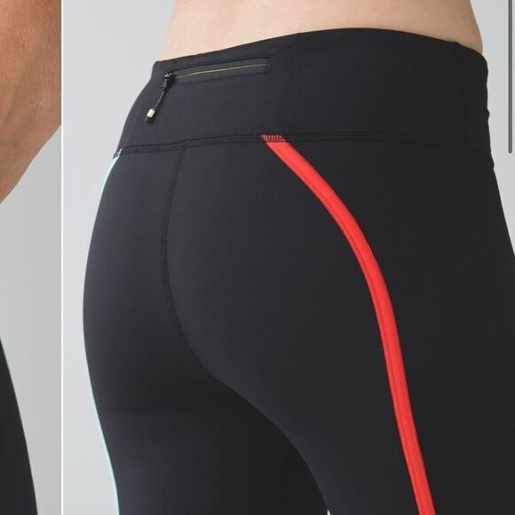 Lululemon Pedal To The Medal 7/8 Tight in Black / Alarming / Tranquil Blue - Picture 8 of 16